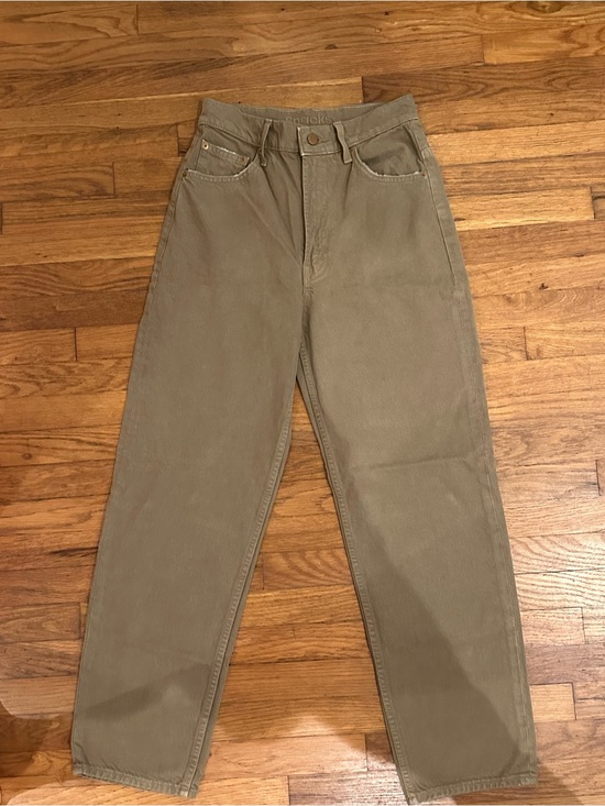 MOTHER Denim - MOTHER SNACKS High Waisted Double Stack Ankle Jean In Army Green 26